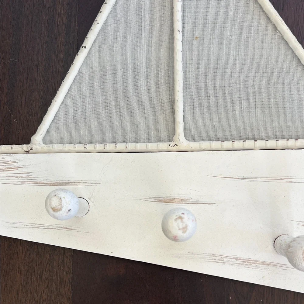 White Metal Sailboat Wall Decor